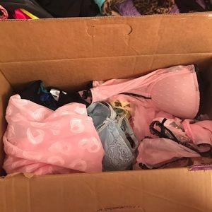 box of vintage lingerie sets/corsets/slips